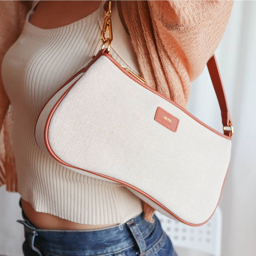 JW Pei Eva Shoulder Bag Beige Canvas - Túi xách Eva