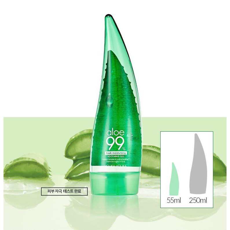 Gel lô hội Holika Holika 99% dưỡng ẩm làm dịu da 55ml / 250ml