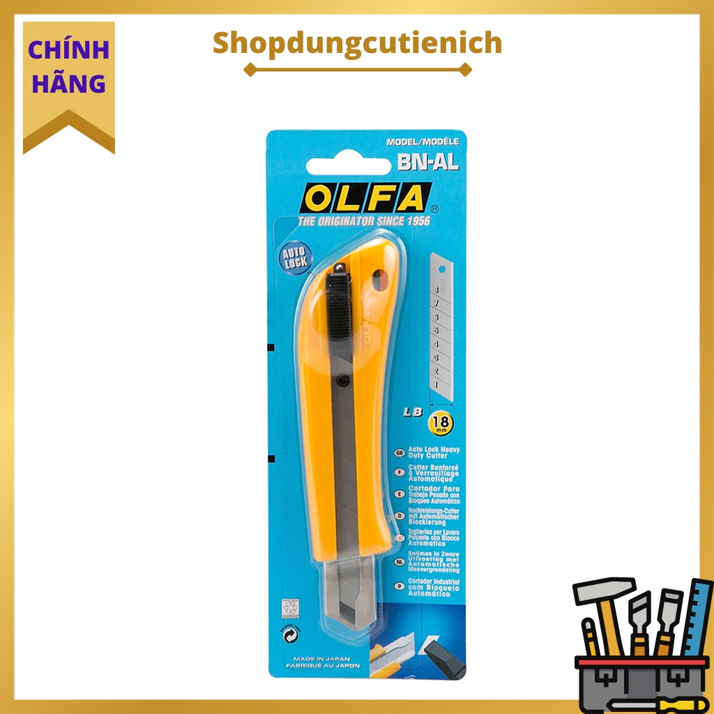 Dao Rọc Hạng Nặng Cắt Giấy, Bìa Cứng BL-AL OLFA  Và Lưỡi Dao LB-10