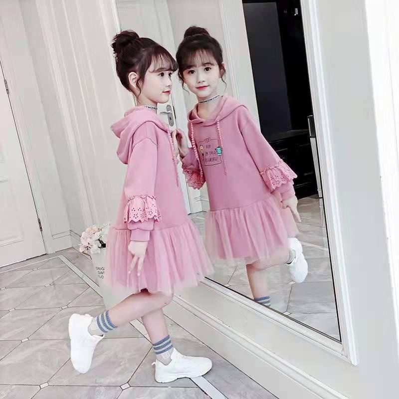 Mới Đầm Sweater Tay Dài Phong Cách Thời Trang Mới 2021 Dành Cho Bé Gái