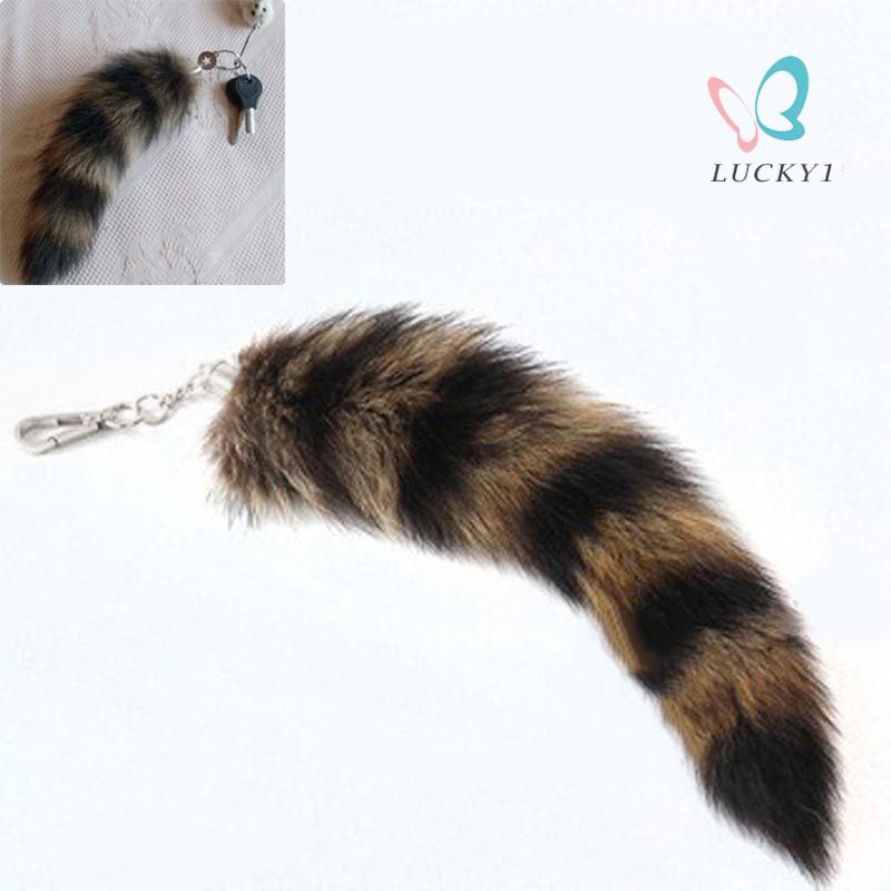 Móc khóa hình đuôi chồn dễ thương