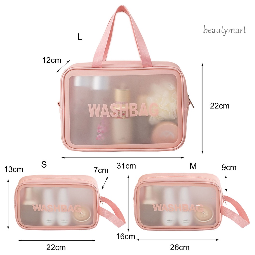 [Hàng mới về] Túi đựng mỹ phẩm bằng PVC chống thấm nước sức chứa lớn đa năng tiện dụng