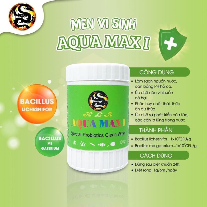 Men vi sinh hồ cá cảnh AQUA MAX 1 . Vi sinh cho hồ thuỷ sinh, bế cá thuỷ sinh