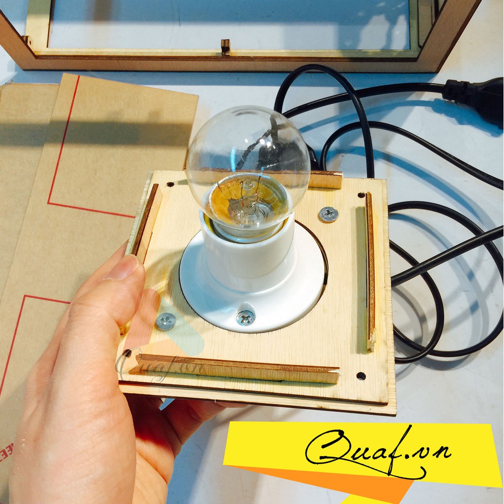 Phôi khung đèn tranh gỗ chữ nhật in ảnh