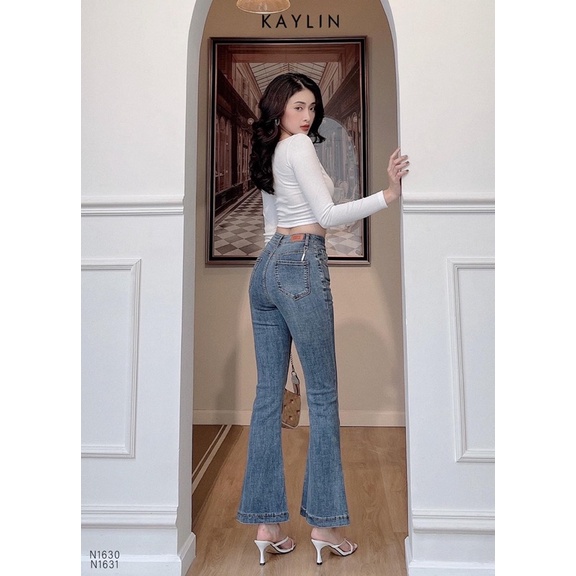 Quần jeans loe có gấu siêu tôn dáng chất dãn đẹp