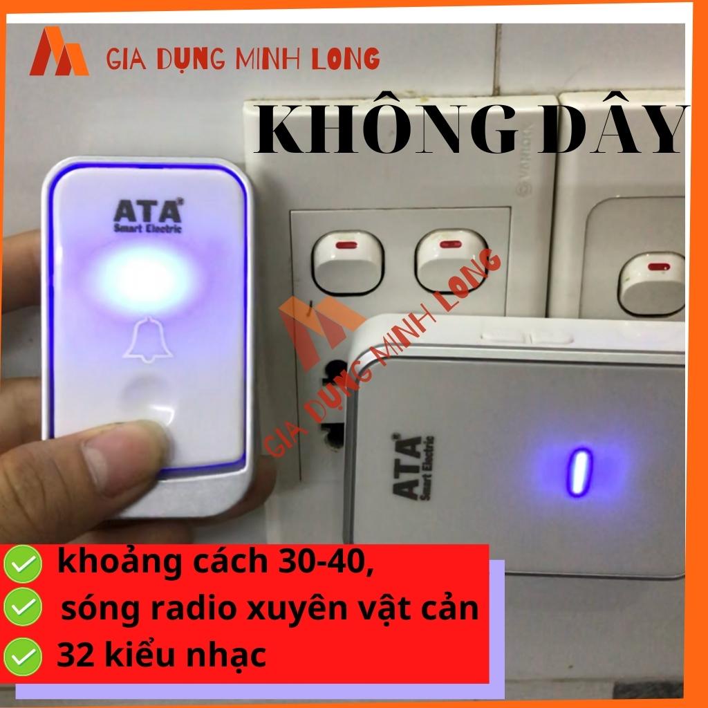 Chuông cửa không dây cao cấp ATA - 32 kiểu nhạc chuông, bảo hành 1 đổi 1 - Chống Nước - khoảng cách 30-40m