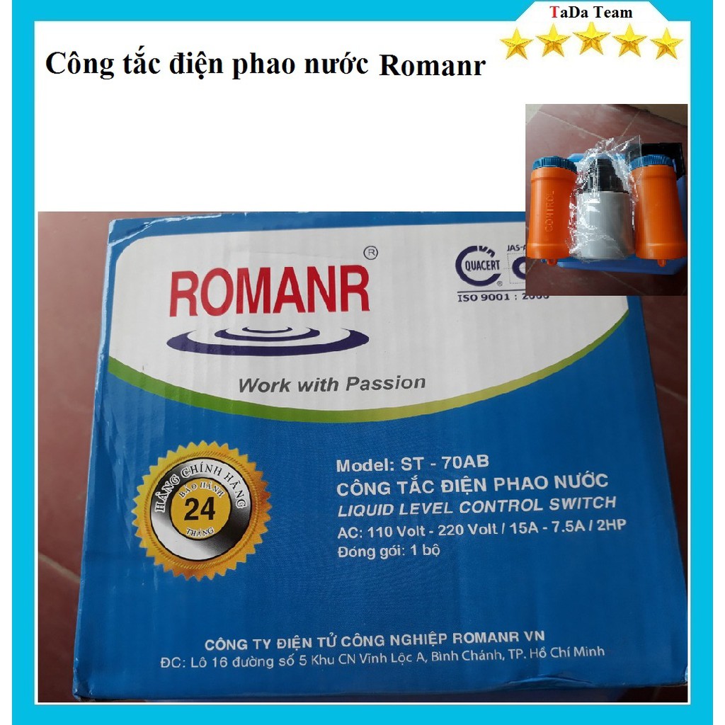 PHAO ĐiỆN BƠM NƯỚC TỰ ĐỘNG ROMANR BẢO HÀNH 24 THÁNG