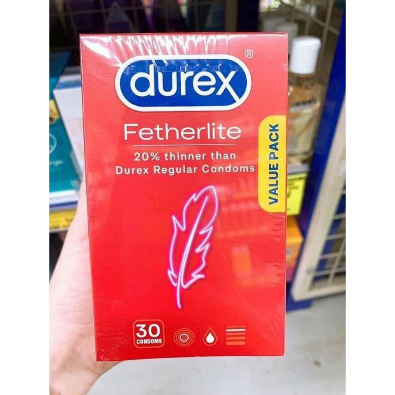 (Mẫu mới) Bao cao su Durex nội địa Úc siêu mỏng hộp 30 cái