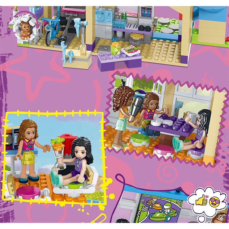 [868 chi tiết] Đồ Chơi Lắp Ráp LEGO Mô Hình Lego friends Ngôi Nhà Tình Bạn Model SX3012 Với