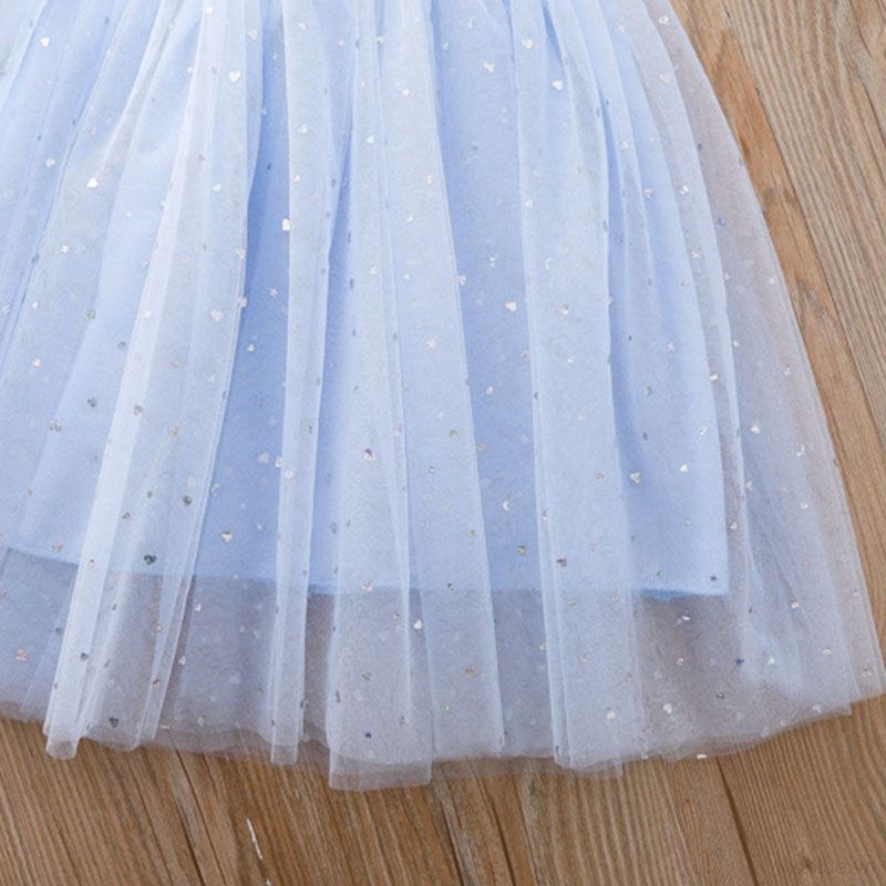 Đầm Dệt Kim Phối Lưới Họa Tiết Ngôi Sao Aisha Dễ Thương Dành Cho Bé Gái