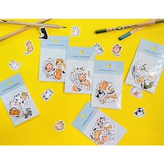 Set 25 nhãn dán mèo con tinh nghịch