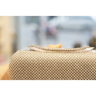 Clutch Dự Tiệc Đính  Đá 299 Bạc( ảnh thật)