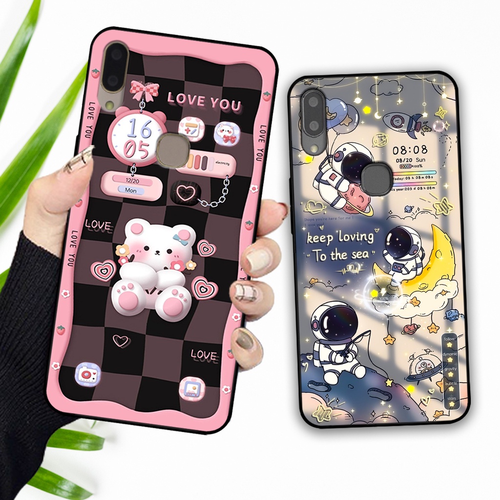 Ốp lưng Vivo V9 / V9 Youth hình gấu, vũ trụ ngân hà chibi. ốp chống sốc bền đẹp