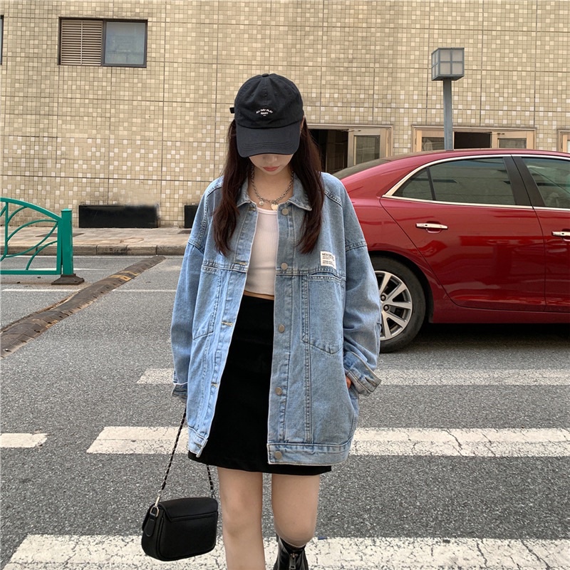 Áo khoác denim chỉ nổi 2697