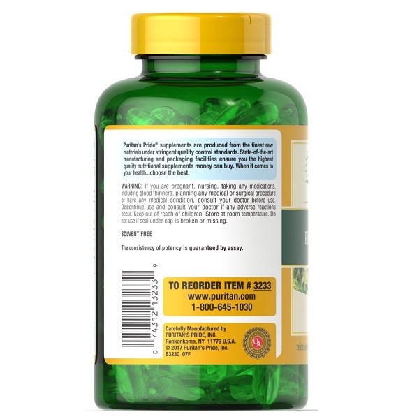 Viên uống tinh dâù hoa anh thảo Puritan's Pride Evening Primrose Oil 1000mg - 1300mg 120v