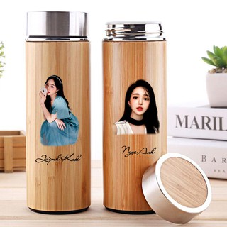 Bình Giữ Nhiệt Vỏ Gỗ Tre Lõi Inox 💝miễn phí khắc laser💝 dung tích 450 - 500ml - Giá Sỉ Tốt