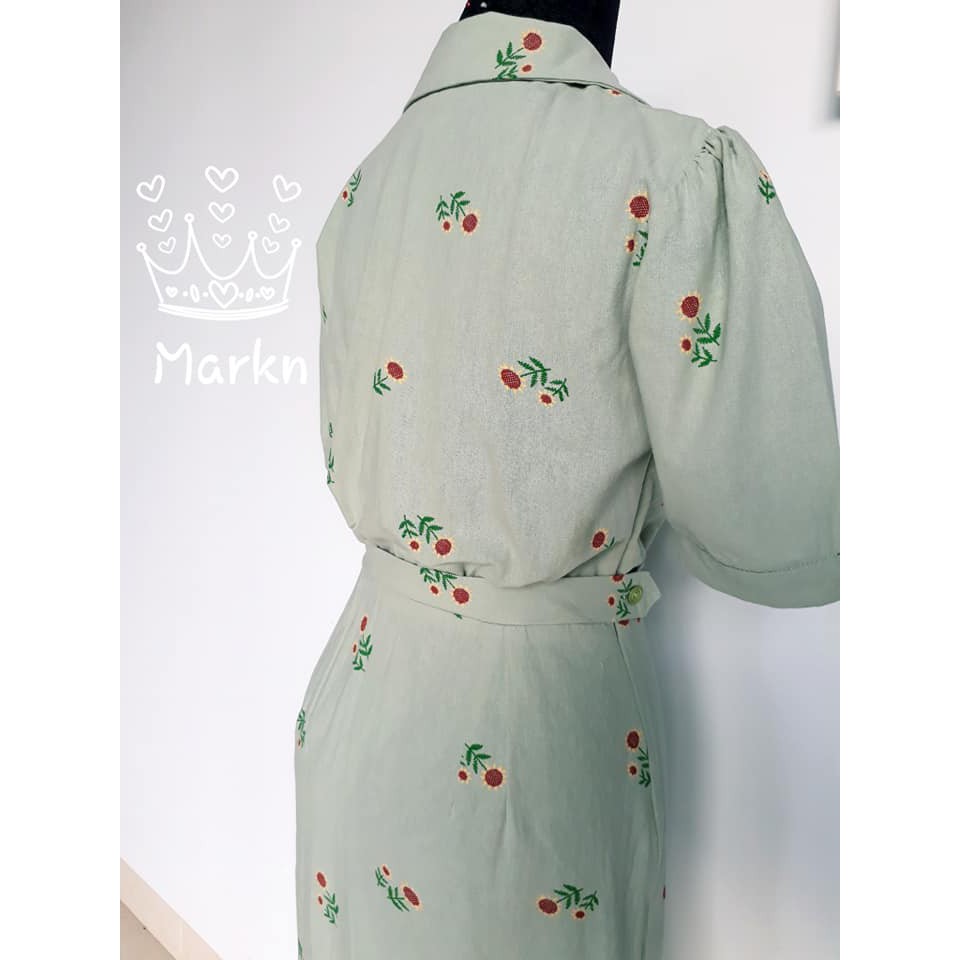 Rập giấy DC018 - Đầm cổ pajamas váy liền