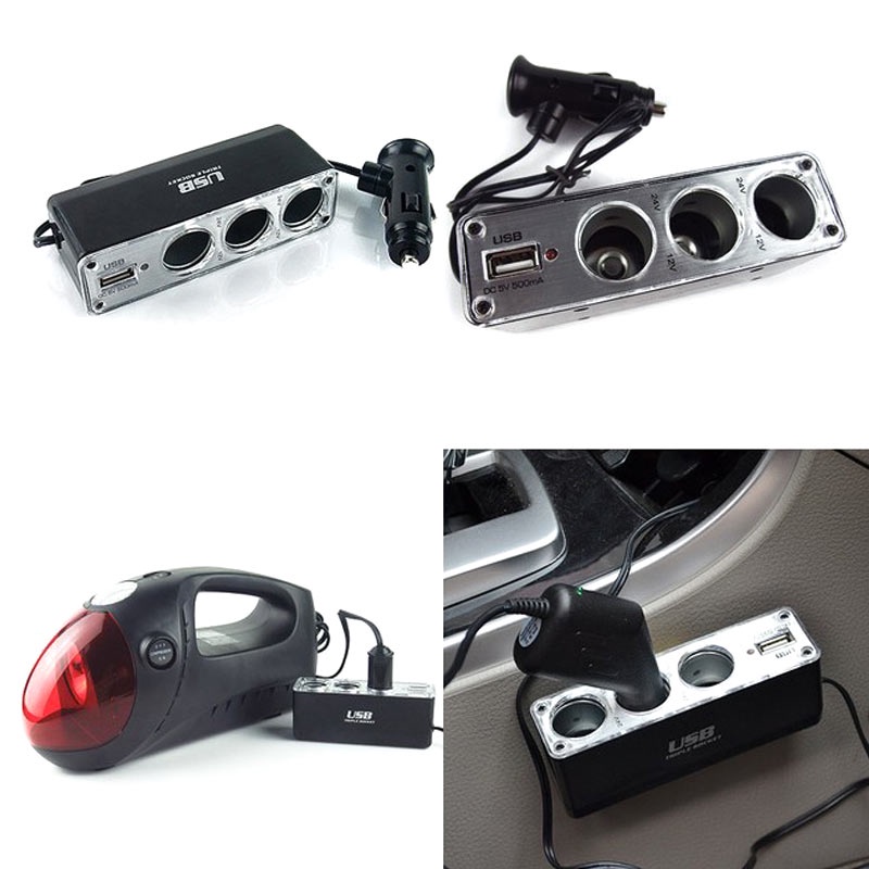 Tẩu Sạc 3 Cổng USB 12V / 24V Đa Năng Cho Xe Hơi