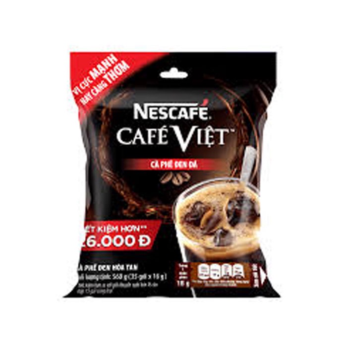 Cà phê Việt- Cà phê hoà Tan đen đá Nescafe bịch 35 gói X16g- - Nestle ( Combo 5 bịch )