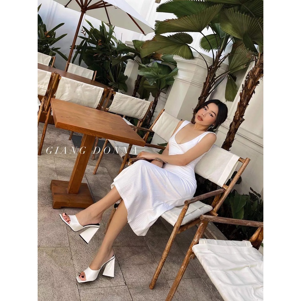 Giày guốc cao gót tam giác quai ngang khuyết mũi vuông thời trang mới nhiều màu rẻ bền đẹp đi chơi du lịch đẹp cg-0585