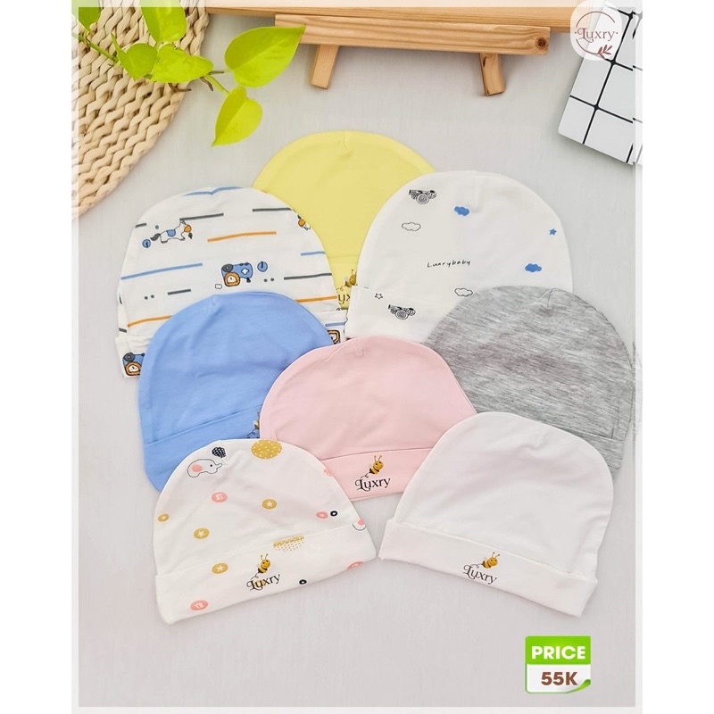 Mũ/nón sơ sinh Luxry/Arich vải sợi tre cao cấp cho bé trai bé gái