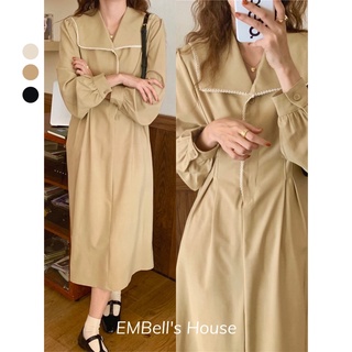 Váy dáng dài cổ bẻ style Hàn Quốc V3