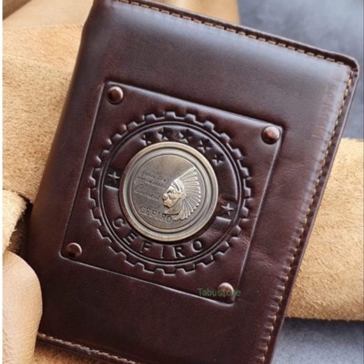 Ví Da Bò Già Nappa Nhập-Logo Hợp Kim Đồng Đúc Cefiro 1997 Thiết Kế Tỉ Mỉ Cao Cấp BH 24 Tháng
