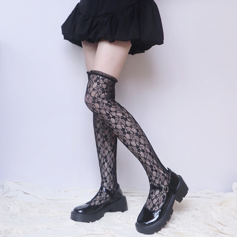 Tất dài qua gối phối ren hoa phong cách Lolita
 | WebRaoVat - webraovat.net.vn