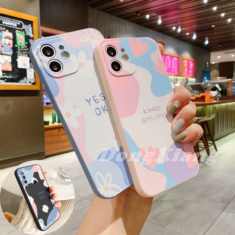 Ốp điện thoại hình hoa cúc in chữ cho Samsung Galaxy A03S A02S A12 A51 A71 A50S A30S A20 A10 A11 M11 J7 Pro