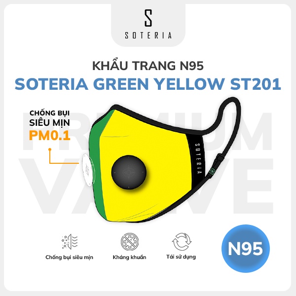 Khẩu trang thời trang Soteria Harmony, bộ lọc bụi mịn N95 BFE PFE 99 đến 0.1 micromet - Size S,M,L