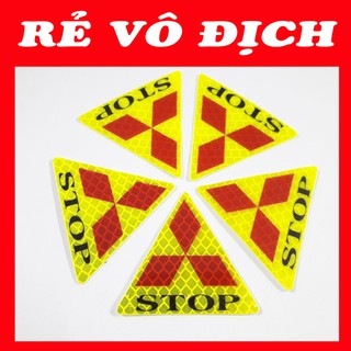 COMBO 5 LOGO CẢNH BÁO STOP phản quang decal chống nước