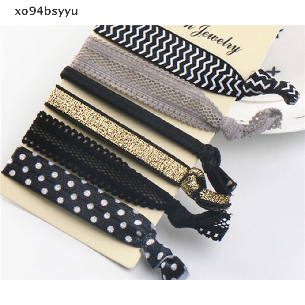 Set 6 Dây Thun Cột Tóc / Vòng Tay / Dây Cột Tóc Đuôi Ngựa Xo94Bsyu