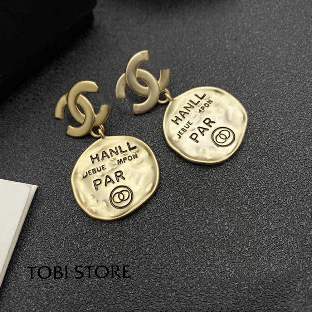 Bông tai nữ thương hiệu CC Cha.nel Pa.ris mạ vàng cổ điển TB456 TOBI STORE