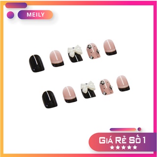Móng Tay Giả Đính Nơ Nhanh Gọn Tiện Lợi, Bộ Móng Tay Giả Bộ Kèm Keo Móng Giả Đẹp. [E10-04-13]