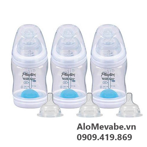 Set 3 Bình Sữa Playtex Cổ Rộng 177Ml