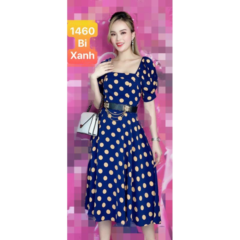 Đầm Xoè Cỗ Vuông tay bòng | BigBuy360 - bigbuy360.vn