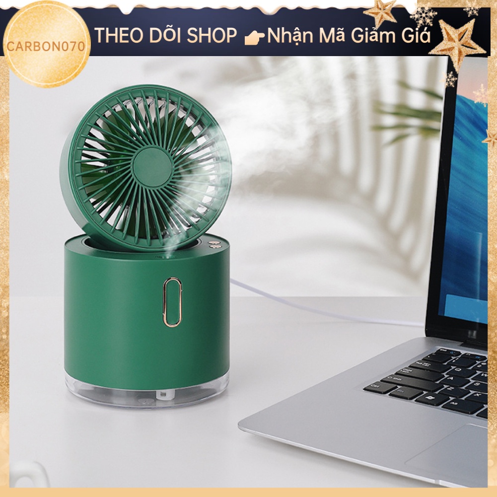 [Hàng HOT] Quạt Mini Phun Sương Để Bàn gió mát Có Thể Gập Lại Sạc USB Dung Tích 300ML【Carbon070】