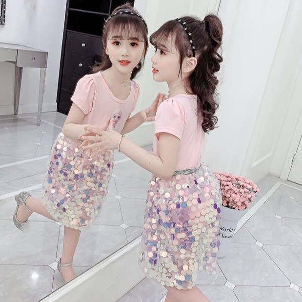 Đầm Công Chúa Elsa Cho Bé Gái