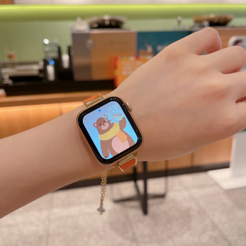 Dây Đeo Bằng Kim Loại + Da Cho Đồng Hồ Thông Minh Apple Watch Series Ultra 8 7 SE 6 5 4 3 49mm IWatch 38mm 40mm 41mm 42mm 44 mm 45mm