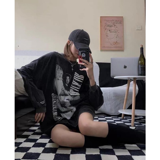 Áo Thun Loang Thái Tay Dài Cánh Tiên Sau Lưng Unisex Phông Form Rộng Ngắn Tay In Hình Cá Tính Nam Nữ Ulzzang HOT