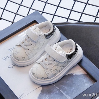 Giày trắng bé gái Giày trẻ em McQueen 2021 giày thể thao bé trai mùa xuân thu mới giày thể thao trẻ em màu trắng thương
