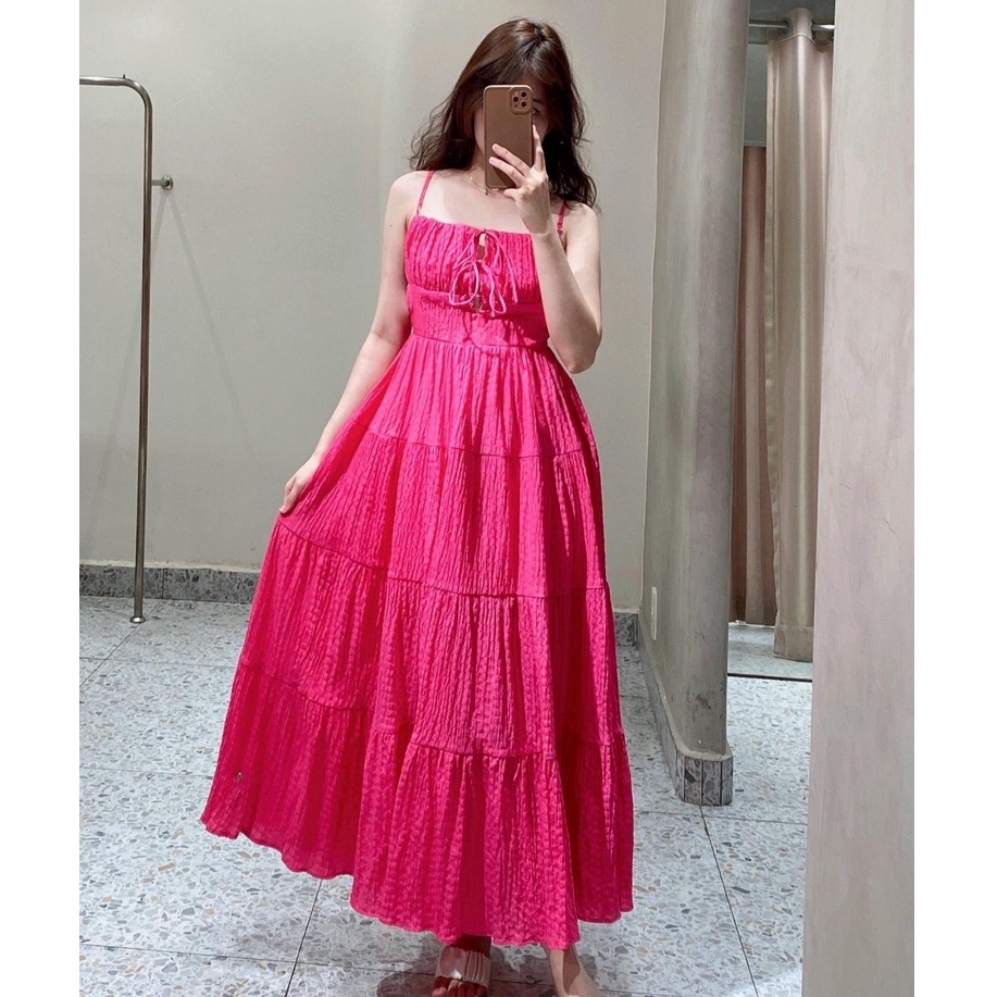 RECHIC Đầm Dài Narnia dáng chiết eo hở lưng gợi cảm nữ tính phù hợp đi du lịch