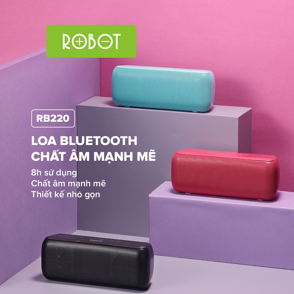 Loa Bluetooth ROBOT RB220 Công Suất 5W Kết Nối 2 Loa Cùng Lúc Hỗ Trợ Thẻ Nhớ SD Và USB Bảo Hành Chính Hãng