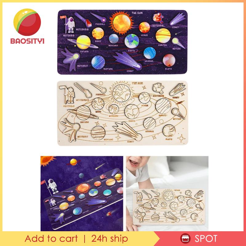 [Baosity1] Đồ Chơi Bảng Gỗ Hệ Mặt Trời Tương Tác Giáo Dục Cho Trẻ