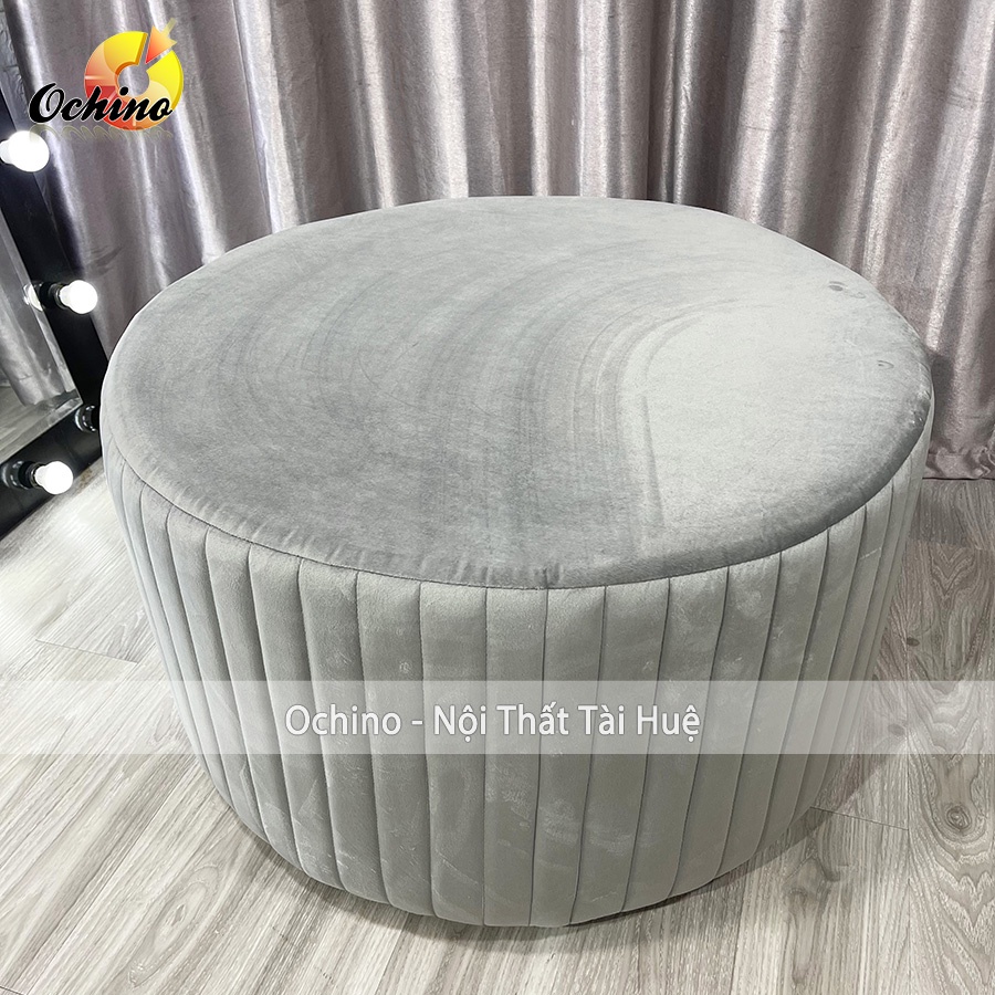 Đôn Tròn, Đôn Nỉ Tròn Sofa, Ghế Đôn Xếp Ly Cách Điệu Đường Kính 1m ( Đủ màu)