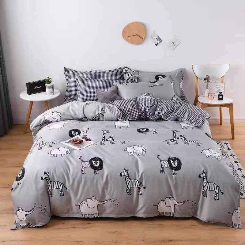 BỘ DRAP - CHĂN PHAO COTTON POLY HƯƠU XÁM