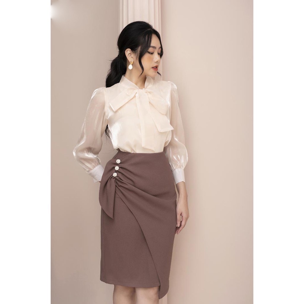 Chân váy bút chì vạt lệch ( giá sale) còn BE, NÂU | BigBuy360 - bigbuy360.vn