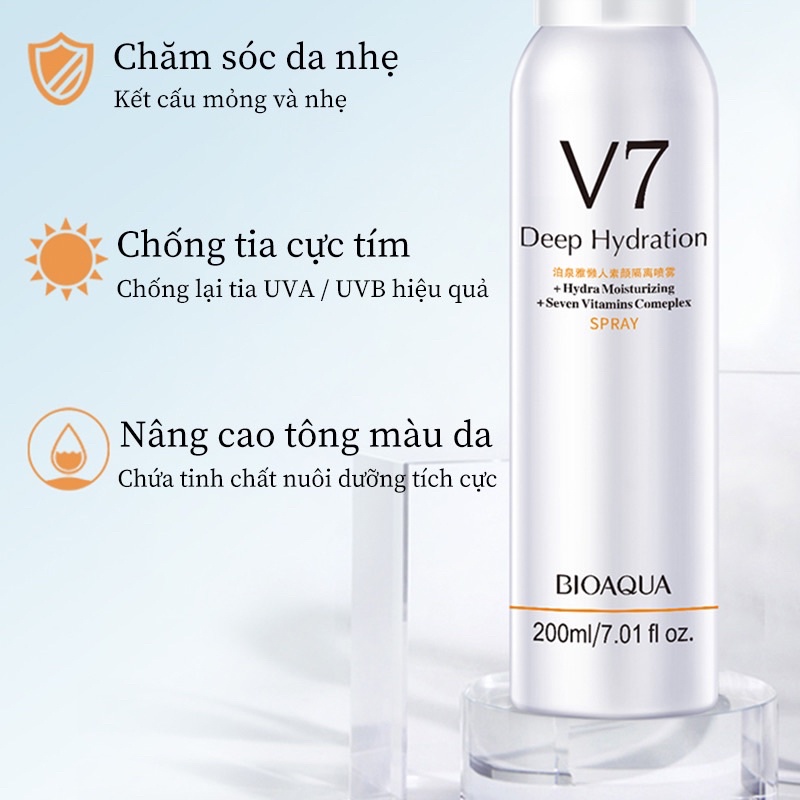 Xịt Khoáng Trang điểm chống nắng kiềm dầu V7 Toning Skin[Chống thấm nước và mô hôi]