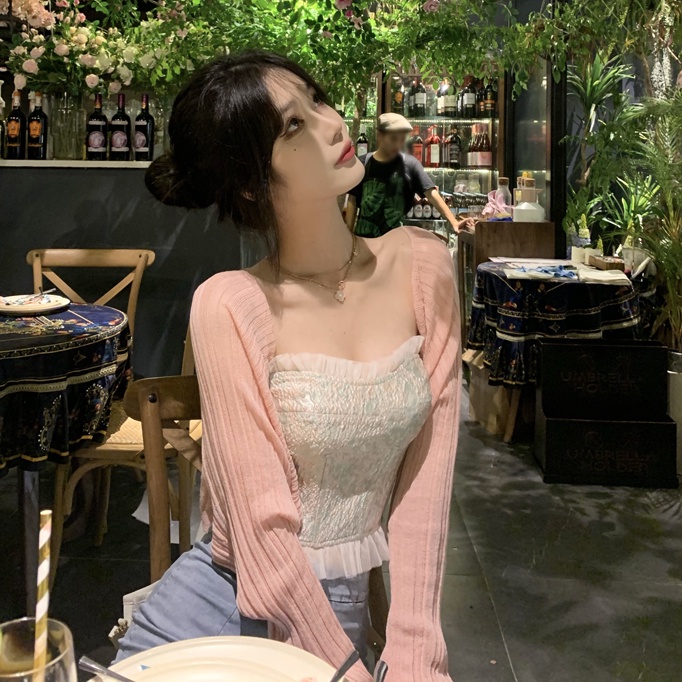 COZOK  Áo khoác cardigan tay dài dáng rộng chống nắng đa năng thời trang