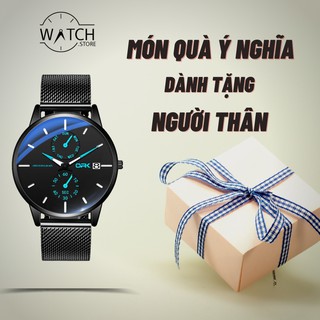 Đồng hồ nam OLEVS OPK dây lưới chống nước, chống xước kim dạ quang có lịch ngày thời trang cao cấp trẻ trung năng động